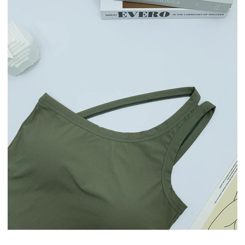 Asymmetric Off Shoulder Camisole with Built In Bra Back Detail Design