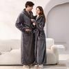 Bata de Franela con Capucha Oversize para Hombre y Mujer de Longitud Larga hasta el Tobillo Ropa de Dormir Acogedora de Invierno Ropa para el Hogar