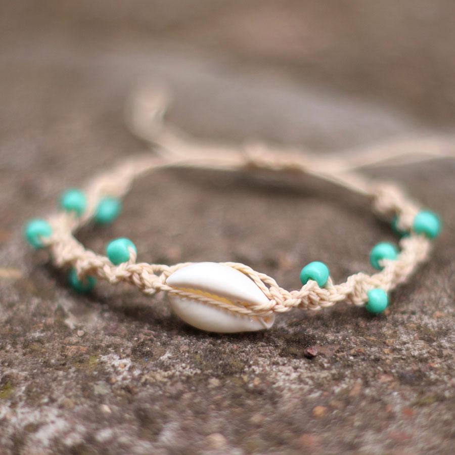 Noter Bohemia Macrame Bracelet Adjustable Unisex Beach Shell Braslet 4mm Blue Howlite Braclet Handmade Surfing Jewelry Pulseria
