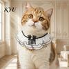 Lace Ruffle Cat Collar Collar, Elegant Pet Bandana Bib with Bow Knot, Retro Puppy Formal Neckwear Cute Princess for Cats Small Dogs Wedding