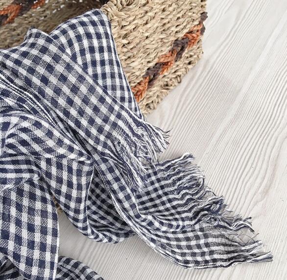 New Japanese Unisex Style Winter Modal Scarf Cotton Plaid and Stripe Design Long Women's Scarves Shawl Fashion Men Scarf