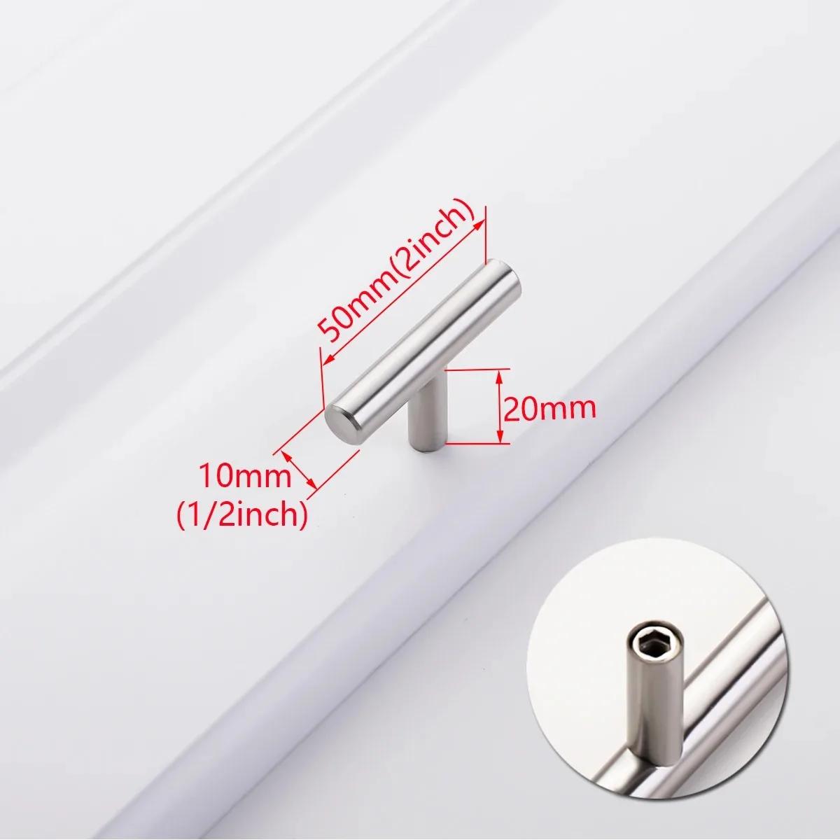 

ZEXEF 1PC Ручки для кухонных шкафов Мебельные ручки для ящиков из нержавеющей стали Т-образные прямые ручки для шкафов Ручка для шкафа