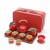 Jiakangming Red Ceramic Travel Tea Set