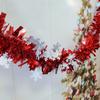Soft Material Holiday Embellishment 78 Inch Red Christmas Tinsel Garland, Shiny Metallic Foil Twist Garland Annual Party Decorative Strips with