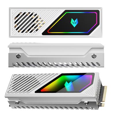 M.2 2280 SSD Heatsink SSD Aluminum Alloy Radiator with Thermal Silicone Pad 5V 3 Pin ARGB SSD Cooler Built-in Fan M.2 Radiator