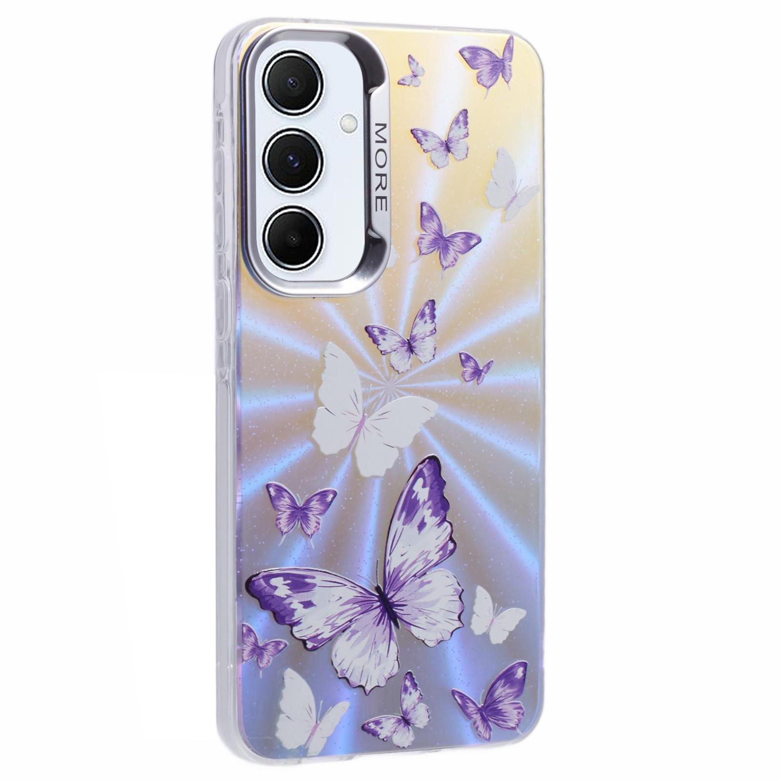 

For Samsung Galaxy A15 5G Case Butterfly Pattern TPU+PC Phone Cover Sparkle Laser AB6