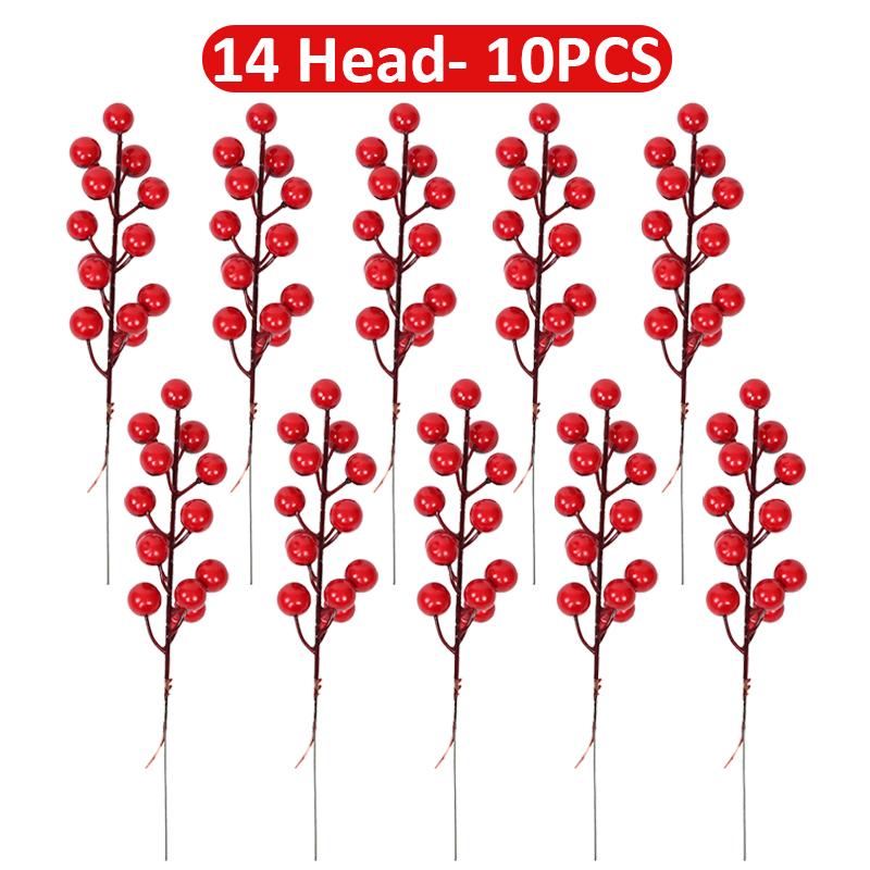 10/5/1 Stück Künstliche Beerenzweig Falsche Blumenstrauß Rote Stechpalmenbeere Staubgefäße Pflanzen Für Neujahr Weihnachtsfeier Heimdeko