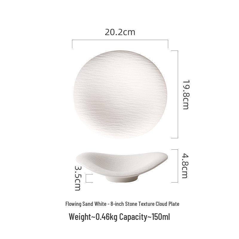 High-End Irregular Ceramic Plate & Dessert Bowl Set for Hotel Tableware