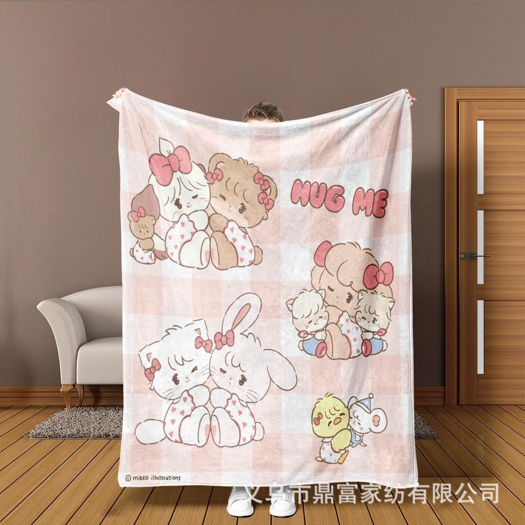 New Cute Cartoon Mikko Flannel Blanket All-season Children's Printed Blanket Soft Nap Blanket