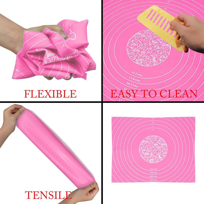 Silicone Baking Mat Thicken Pizza Dough Maker Pastry Kitchen Gadgets Cooking Tools Utensils Bakeware Kneading Accessories