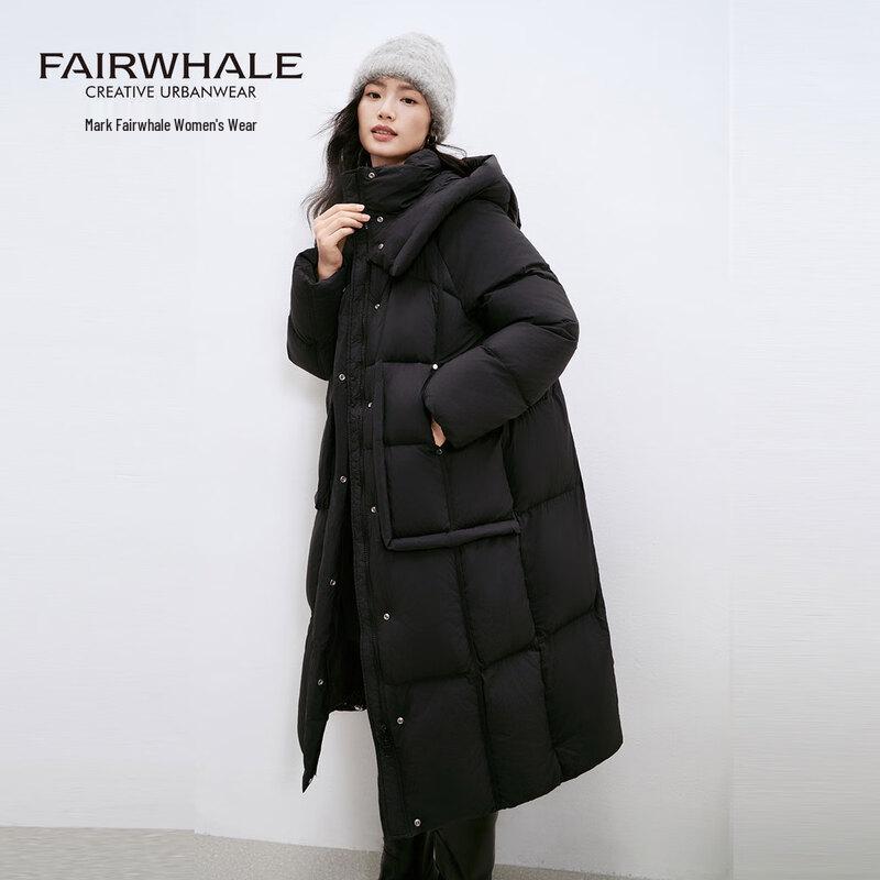 Mark Fairwhale Women's Hooded Long Over-the-Knee Down Jacket