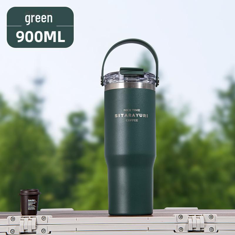 High-Quality Stainless Steel Thermos with Dual Straw - Perfect for Fitness Enthusiasts and Car Use