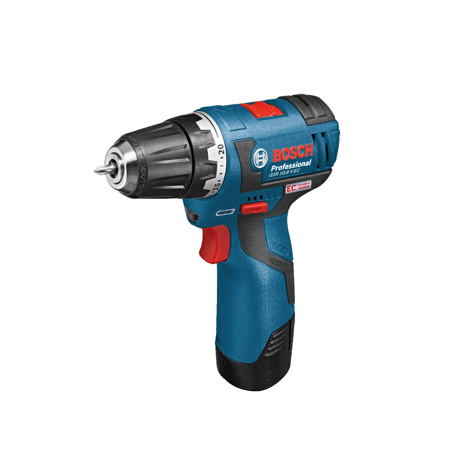 

Bosch Professional Cordless Driver Drill x Carrying Case 10.8V (2.0Ah 2, Charger, Included) GSR10.8V-EC синій