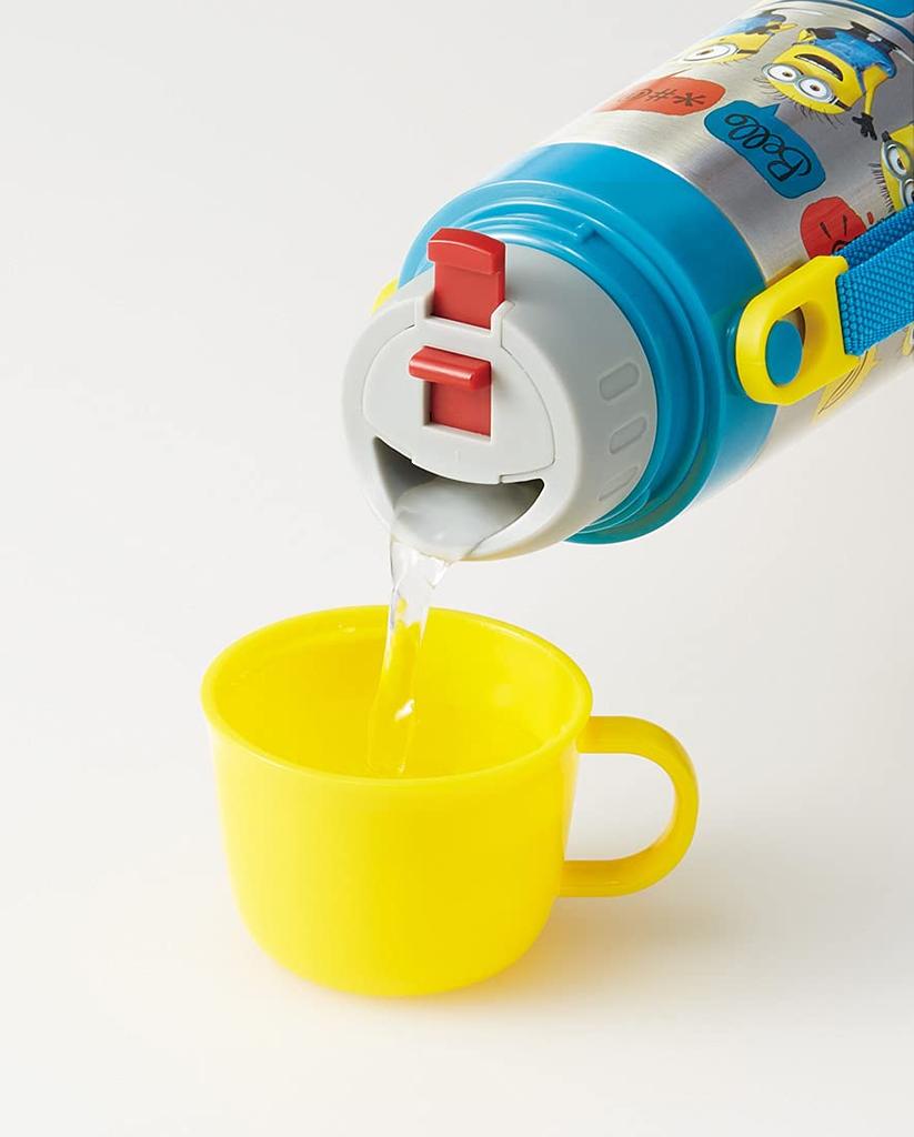 Skater Minions Fever 600ml Stainless Steel Mug Bottle with Cup, 2-Way Design, STGC6N-A