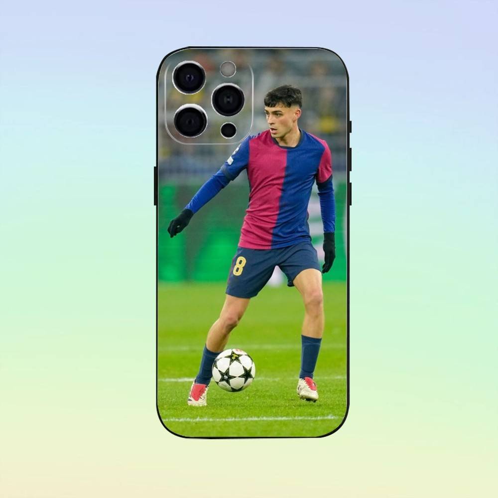 Football Barcelona P-Pedri 8 Phone Case For iPhone 17,16,15,14,13,12,11 ,Soft Silicone Black Cover