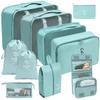7/10 Stück Set Reise-Organizer Aufbewahrungstaschen Koffer Packwürfel Hüllen Tragbarer Kleiderschrank Gepäck Kleidung Schuhbeutel Faltbar