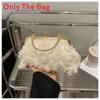 Pu Flower Clutch Handbag With Lock Closure For Evening Party And Daily Use