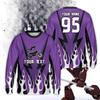 Maglietta a Maniche Lunghe Personalizzata con Nome e Numero del Pilota Motocross Colore Personalizzato Fiamme Magliette da Dirt Bike Equipaggiamento Team Corse T-shirt 3D da Uomo