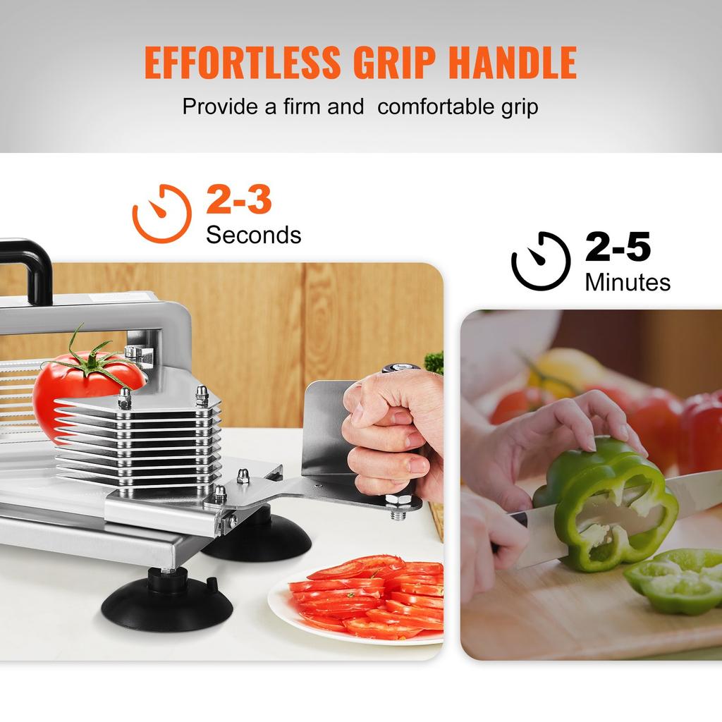 VEVOR Commercial Tomato Slicer, 1/4 Inch Tomato Cutter Slicer, Stainless Steel Heavy Duty Tomato Slicer Machine