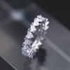Neue Trendy Frauen Hochzeit Ewigkeit Ringe Voller Zirkonia Hochwertige Aussage Schmuck Silber Farbe Ring