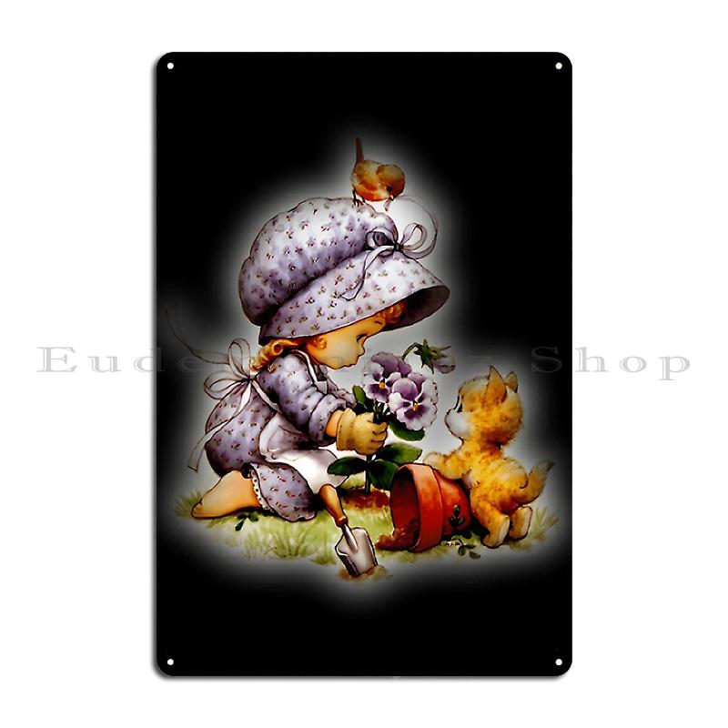 Sarah Kay Girl In The Garden Little Lovers Sarah Kay Way Metal Classic Customize Club Plaques Garage Club Tin Sign Poster