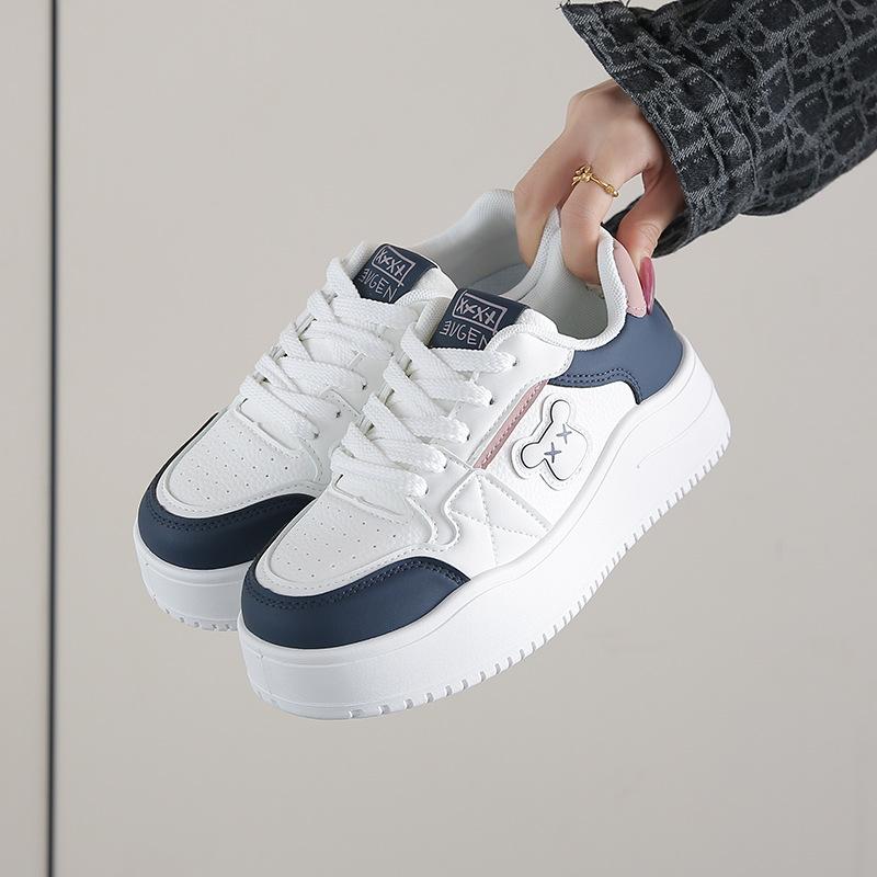 2025 autumn new ins Korean version of the trend of white shoes, female students platform versatile casual sports board shoes MXF02