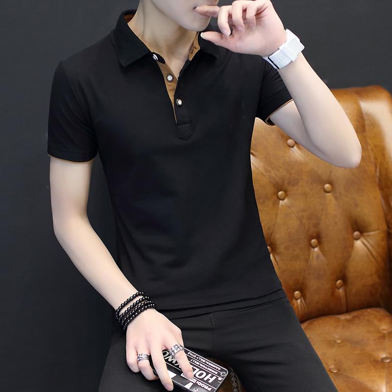 Men's POLO Shirt Pure Cotton Casual Slim Fit Short Sleeved T-shirt Bottom Top for Men