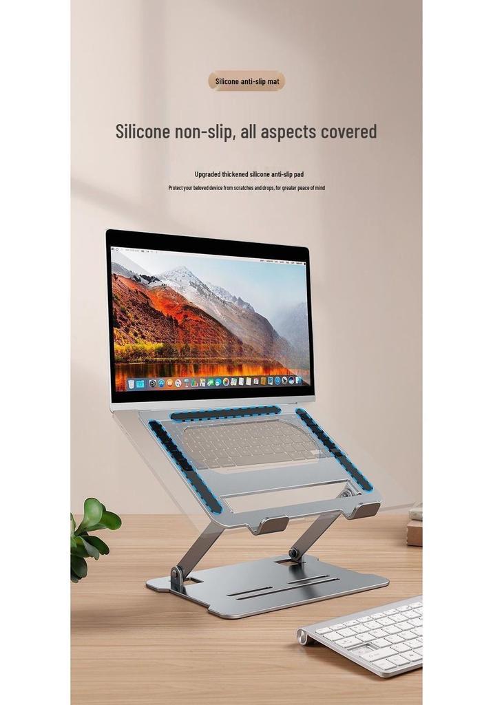 Portable Foldable Alloy Laptop/Tablet Stand with Heat Dissipation