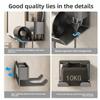 Wall Mounted Hair Dryer Holder with Compartments Universal Hair Dryer Storage Rack Self-adhesive Hairdryer Organizer Box