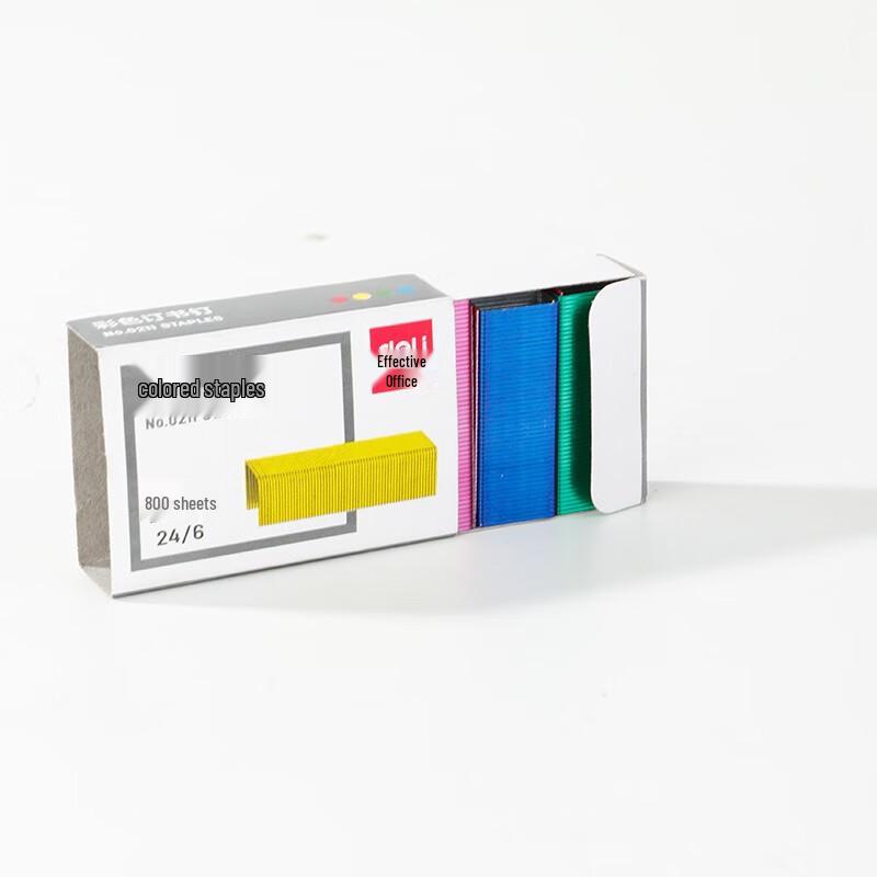 0211 Assorted Color Staples, No. 12 Standard, 4 Colors, 800 Pieces, 24/6 Stapler Pins
