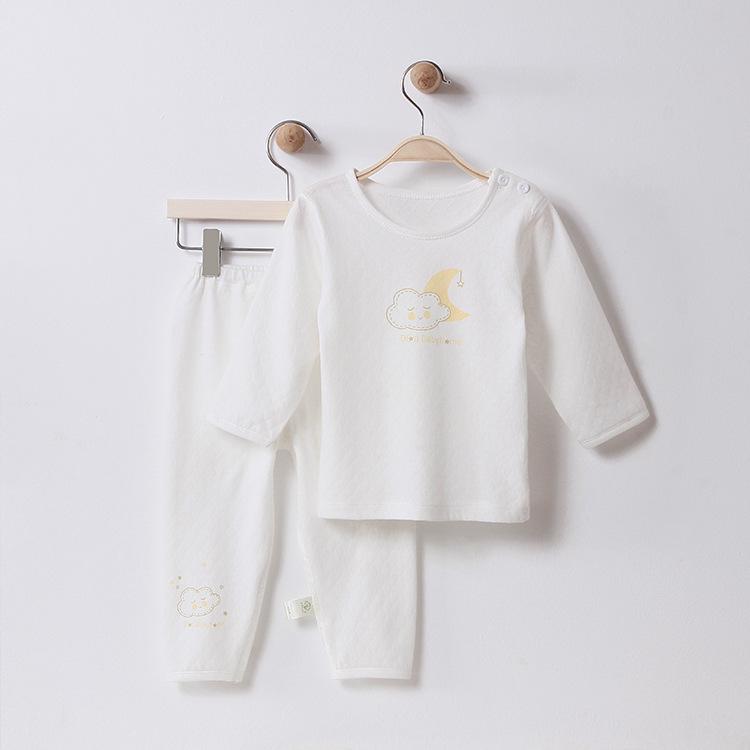 Children's Spring/Summer Cotton Pajamas: Tagless Long Sleeve Set for Boys and Girls