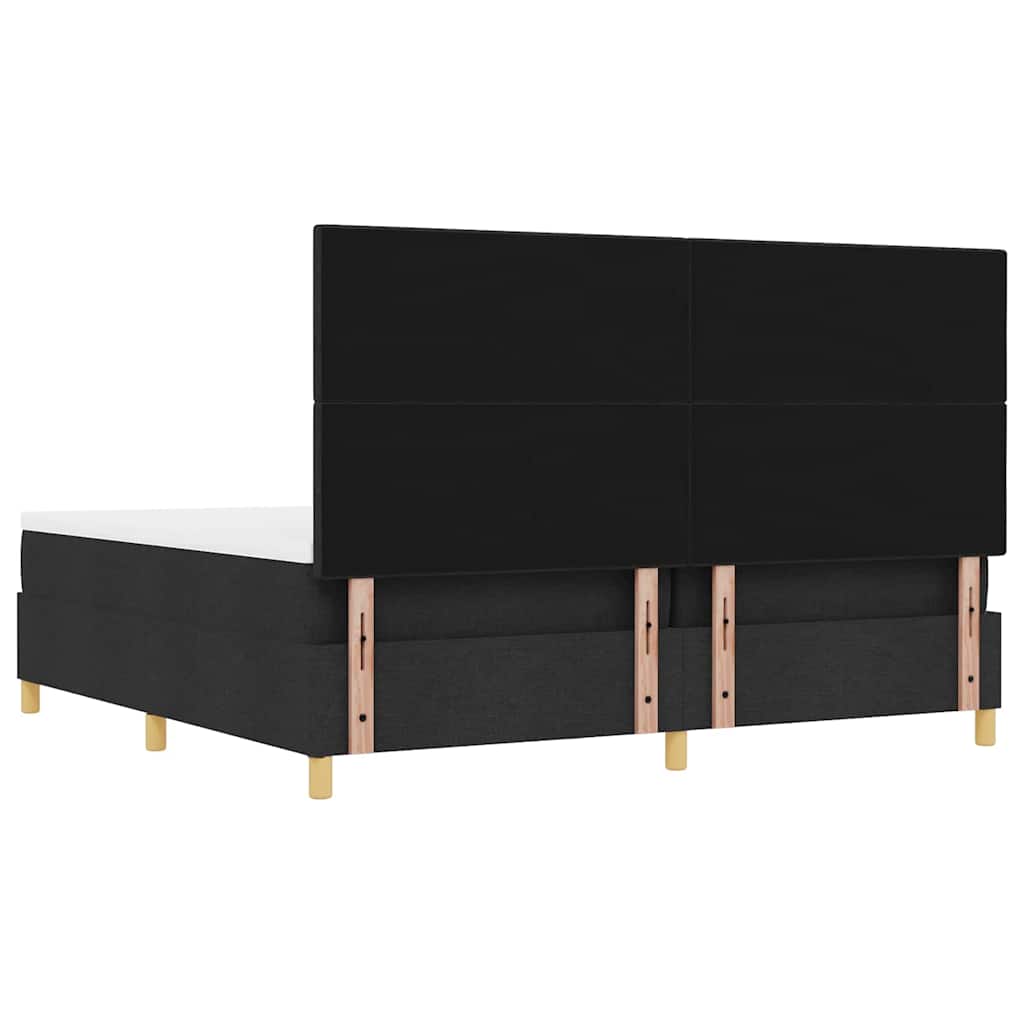 Boxspring Bed with Headboard Black 200 x 200 cm Fabric