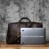 NZPJ Vintage Large Capacity Leather Travel Bag Men's Top Layer Cowhide Crossbody Handbag Crazy Horse Leather Luggage Bag