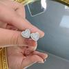 Heart Shaped Iced Out Moissanite Stud Earrings Copper Hip Hop Jewelry For Men Women