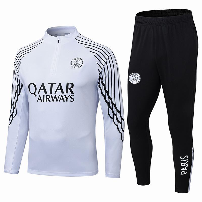 Trainingskleidung, Fußballkleidung, Langarm-Hauptset, Trikot mit halbem Reißverschluss.