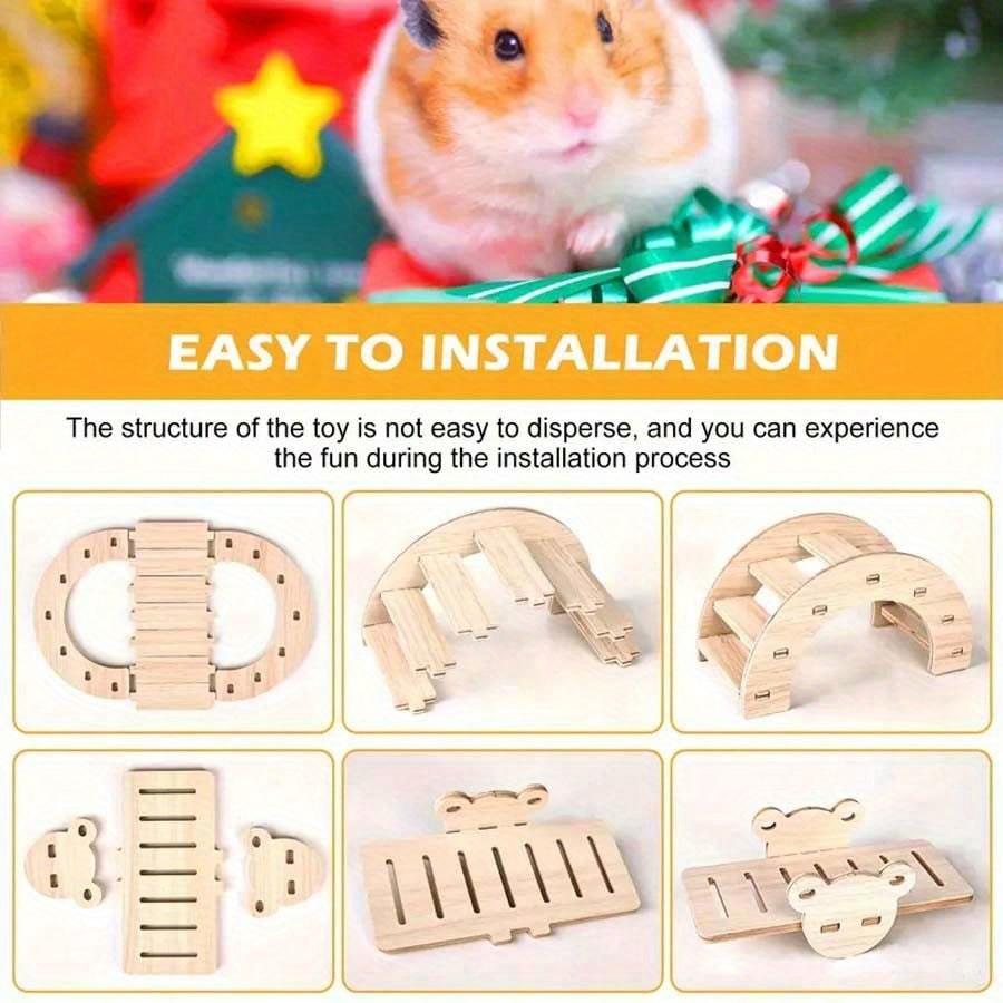 1pc Hamster Toys, Hiding House Swing Seesaw Training Toys, Suitable For Gerbils, Mice, Dwarf Hamsters