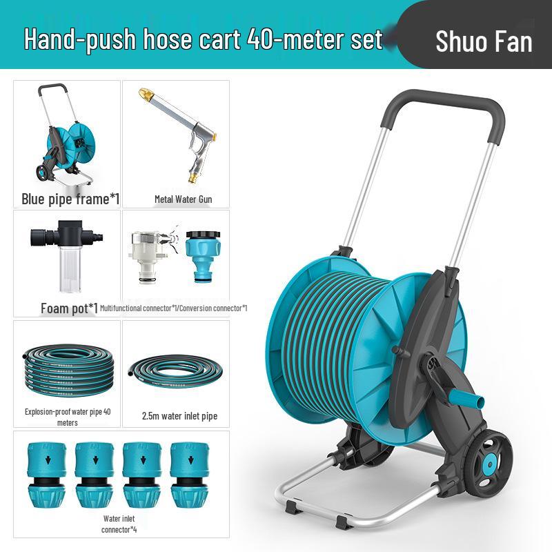High-Pressure Water Hose with Automatic Storage Reel for Gardening and Car Washing