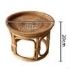 Rattan Side Table Decorative Coffee Holder Storage Tray NightStand Round End for Bedroom