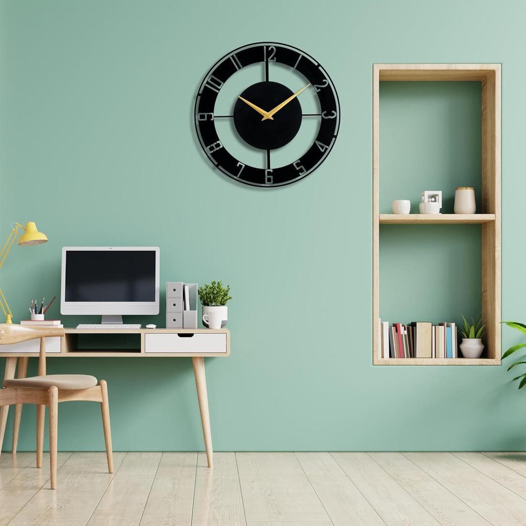 Wall Clock for Home, Office, Living Room, Bedroom, Kids Room and Kitchen (40 X 40 Cm) | Big Size Stylish Latest Home Decor | (Battery Included)