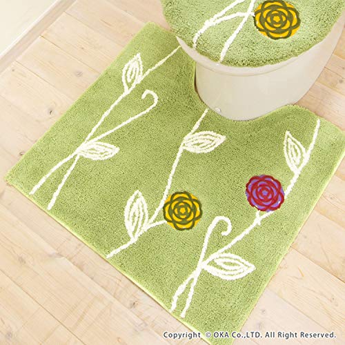 OKA Etoff Regular Toilet Mat, Approx. 57cm X 62cm, Beige (Washable, Stylish, Wide, Scandinavian Design)