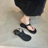 Summer Woman Slipper 2026 New Roman Flat Bottom Sandals Outdoor Clamp Toe Beach Shoes Comfortable Seaside Vacation Flip Flops