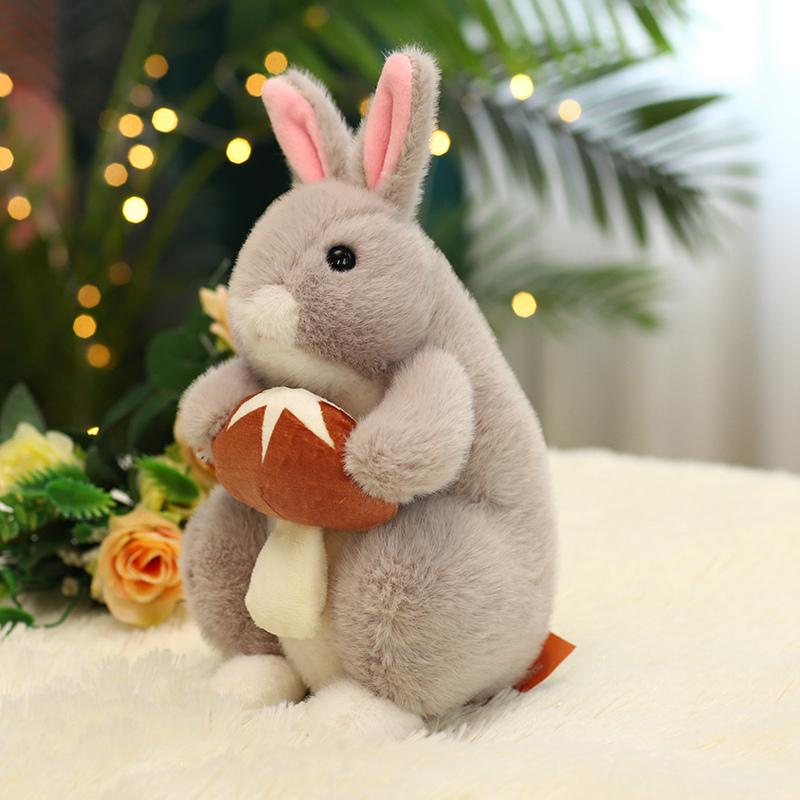 Simulering kanin plysj leketøy realistisk kanin utstoppet dukke naturtro dyreleker for barn Jenter Bursdagsgave Rominnredning