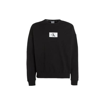 Calvin Klein Buchstabendruck Rundhals Locker Langarm Sweatshirt Herren Sweatshirt Schwarz 000NM2415E-UB1