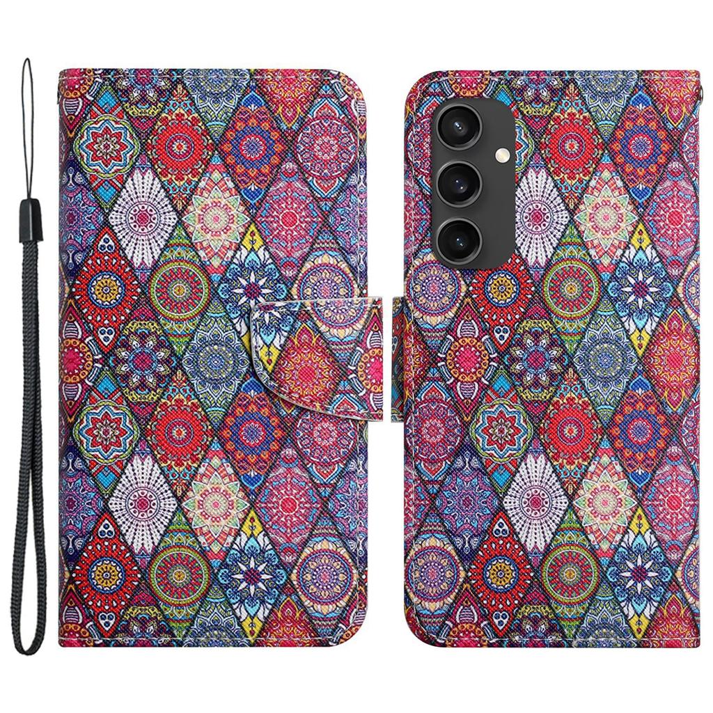 Etui dla Samsunga Galaxy S24 FE z nadrukiem wzoru Ochronne skórzane etui folio na telefon