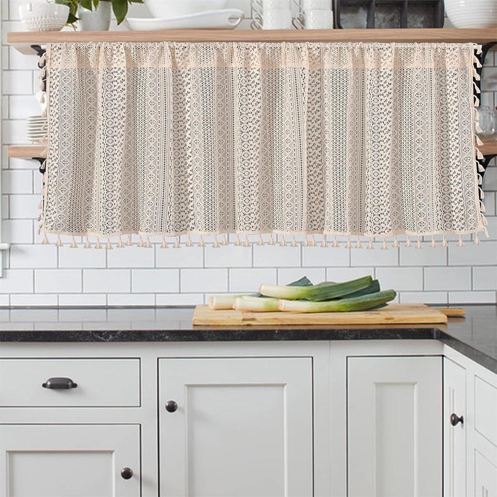 Perdea de dantelă croșetată americană Semi-perdea Perdea cu tijă Perdea deasupra ușii Dulap Bucătărie Perdea scurtă Subsol Baie Perdea mică