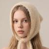 Retro Knitted Triangle Scarf Solid Color Turban Cute Bandana  Vacation