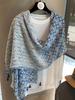 Elegant Women Silk Scarf Wrap Shawl Blue Print Sunscreen Bandanas Hijab Mujer Lady Scarve Pareo Headscarf Travel Boho Fashion
