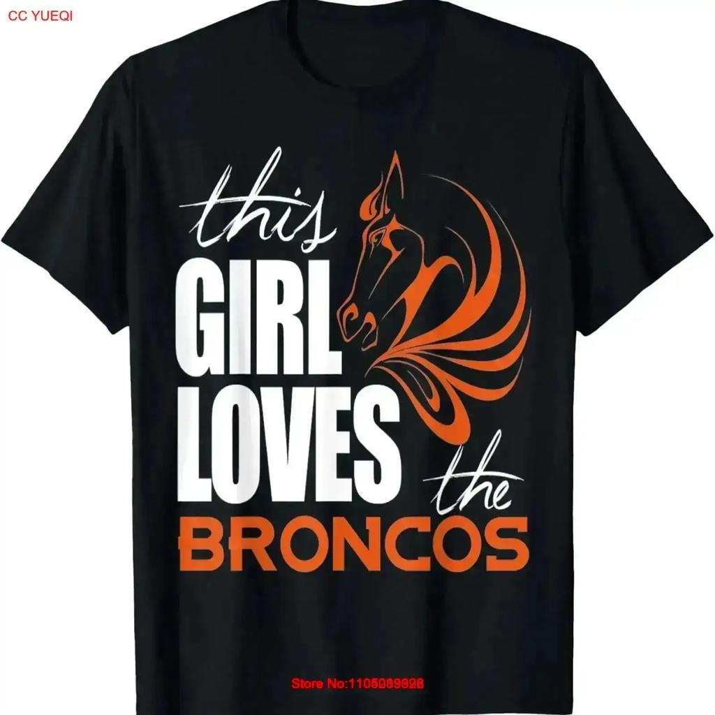 This Girl Loves The Broncos T Shirt vintage Washed Stylish Versatile Stretched graphic Casual Slightly Comfortable vintage