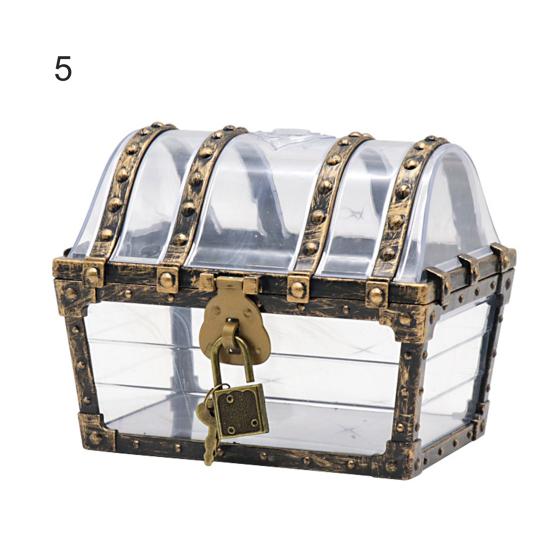 Treasure Box Toy High Simulation Light Weight Plastic Fashion Transparent Pirate Kit for Gift