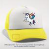 Winged Unicorn Flying Rainbow Pegasus Trucker Hat Pink White Mesh Adjustable Breathable Casual Baseball Cap